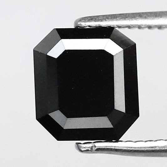 2.39 CT Emerald cut Loose Earth Mined Diamond, 7.00 mm Natural Treated Black Loose Diamond For Bridal Ring