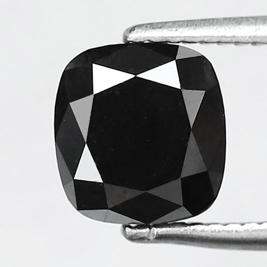 1.67 Carat Cushion Cut Loose Black Diamond | Natural Treated Diamond for Birthday Gift & Engagement Ring