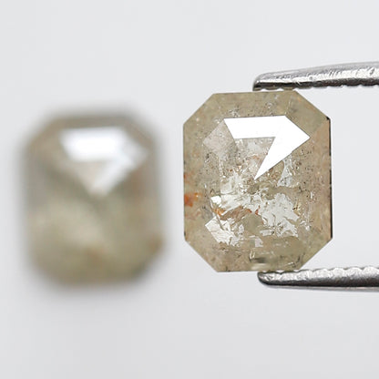 2.03 CT Pair of Emerald cut Loose Diamonds, Natural Misty Yellow Earth Mined Rustic Diamonds