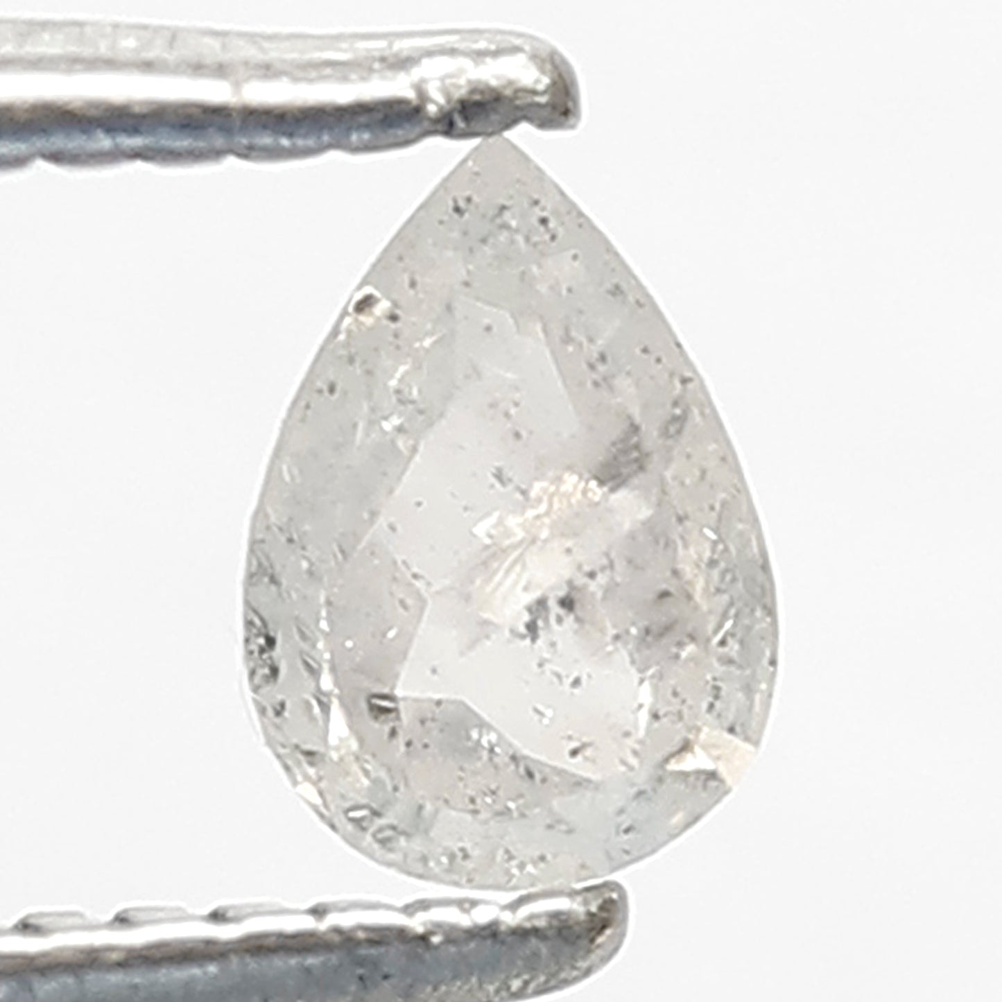 0.32 CT Natural Ethically Sourced Pear Shape Diamond 5.5 MM Salt and Pepper Diamond Milky White Color For Wedding Ring