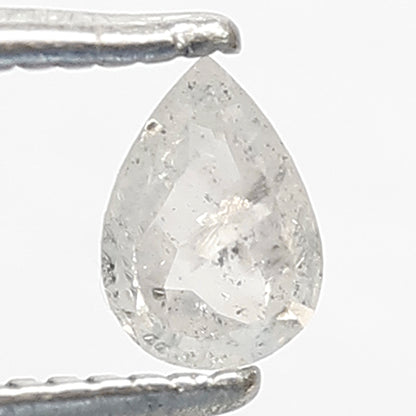 0.32 CT Natural Ethically Sourced Pear Shape Diamond 5.5 MM Salt and Pepper Diamond Milky White Color For Wedding Ring