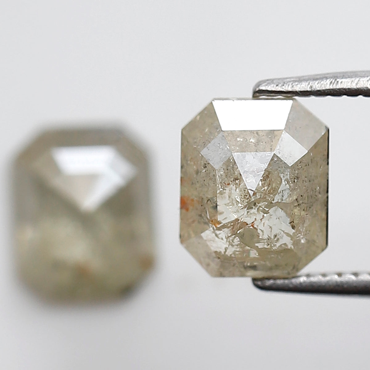 2.03 CT Pair of Emerald cut Loose Diamonds, Natural Misty Yellow Earth Mined Rustic Diamonds