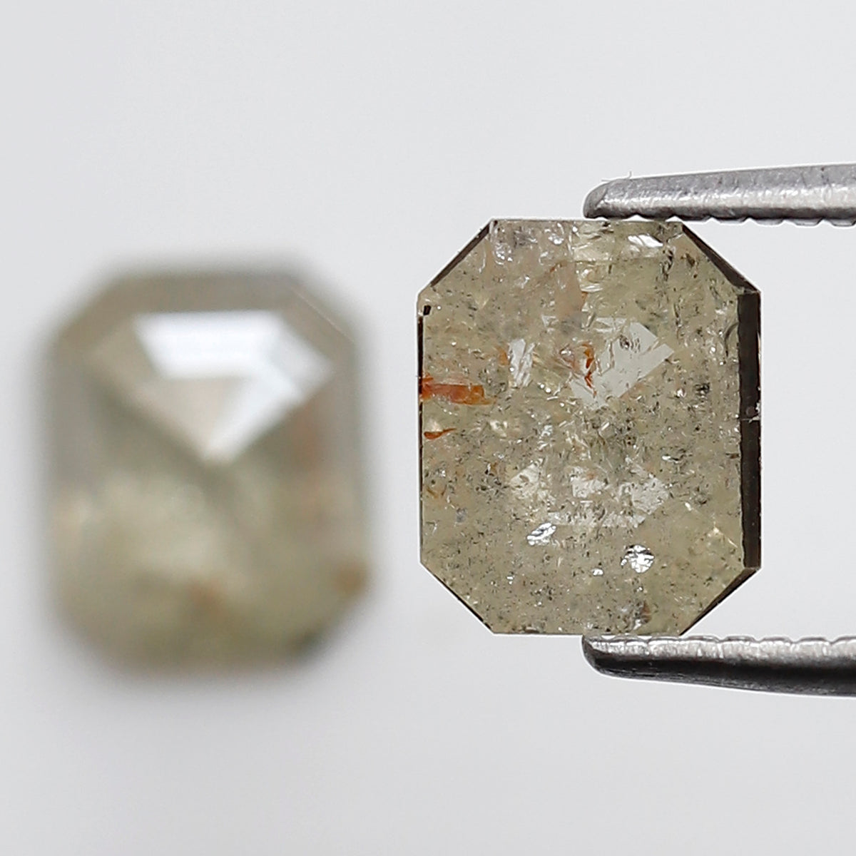 2.03 CT Pair of Emerald cut Loose Diamonds, Natural Misty Yellow Earth Mined Rustic Diamonds