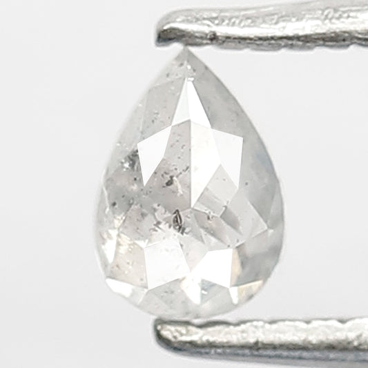 0.32 CT Natural Ethically Sourced Pear Shape Diamond 5.5 MM Salt and Pepper Diamond Milky White Color For Wedding Ring