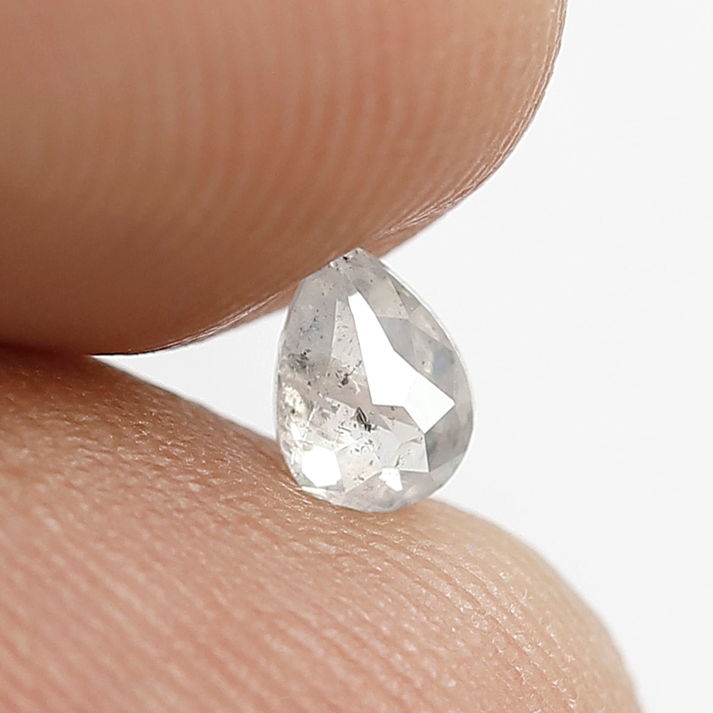 0.32 CT Natural Ethically Sourced Pear Shape Diamond 5.5 MM Salt and Pepper Diamond Milky White Color For Wedding Ring