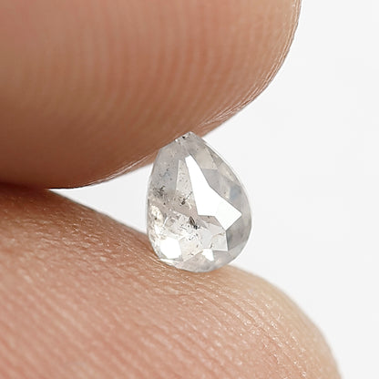 0.32 CT Natural Ethically Sourced Pear Shape Diamond 5.5 MM Salt and Pepper Diamond Milky White Color For Wedding Ring