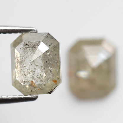 2.03 CT Pair of Emerald cut Loose Diamonds, Natural Misty Yellow Earth Mined Rustic Diamonds