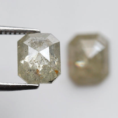 2.03 CT Pair of Emerald cut Loose Diamonds, Natural Misty Yellow Earth Mined Rustic Diamonds