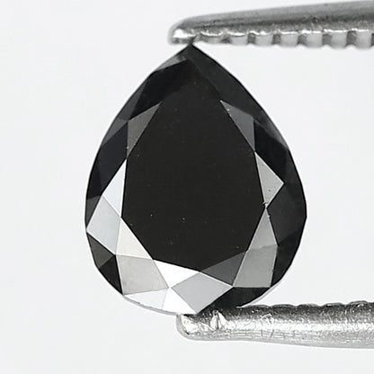 1.00 Ct Pear Shape Black Diamond | Conflict Free Natural Treated Loose Diamond for Pendant Jewelry