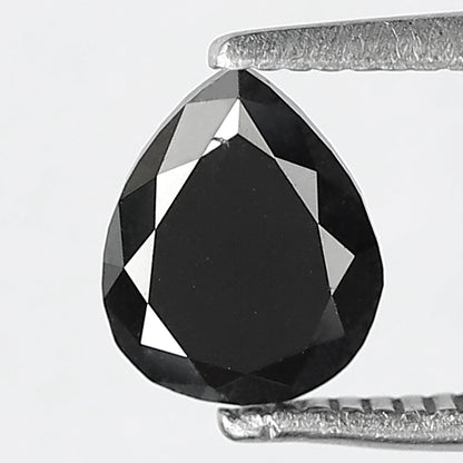 1.00 Ct Pear Shape Black Diamond | Conflict Free Natural Treated Loose Diamond for Pendant Jewelry