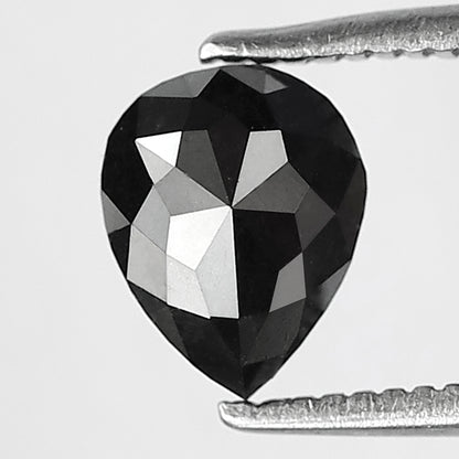 1.00 Ct Pear Shape Black Diamond | Conflict Free Natural Treated Loose Diamond for Pendant Jewelry