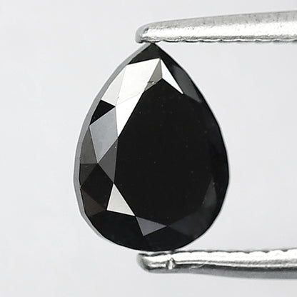 1.00 Ct Pear Shape Black Diamond | Conflict Free Natural Treated Loose Diamond for Pendant Jewelry