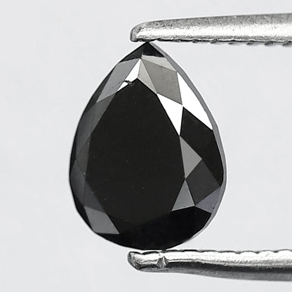1.00 Ct Pear Shape Black Diamond | Conflict Free Natural Treated Loose Diamond for Pendant Jewelry
