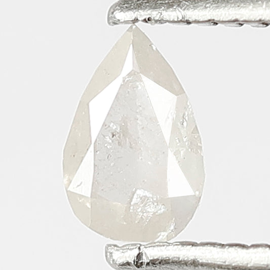 0.27 CT Pear Salt and Pepper Diamond: 5 MM Misty White Translucent
