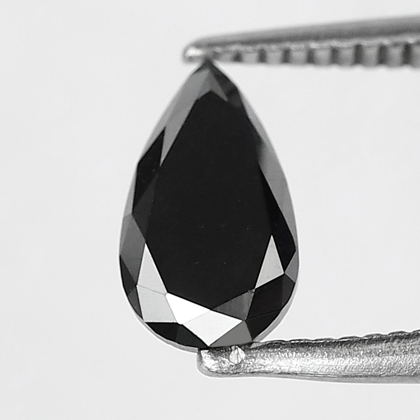 0.89 Ct Pear Shape Black Diamond | Earth Mined Natural Treated Loose Diamond | 8.30 mm Ring Stone
