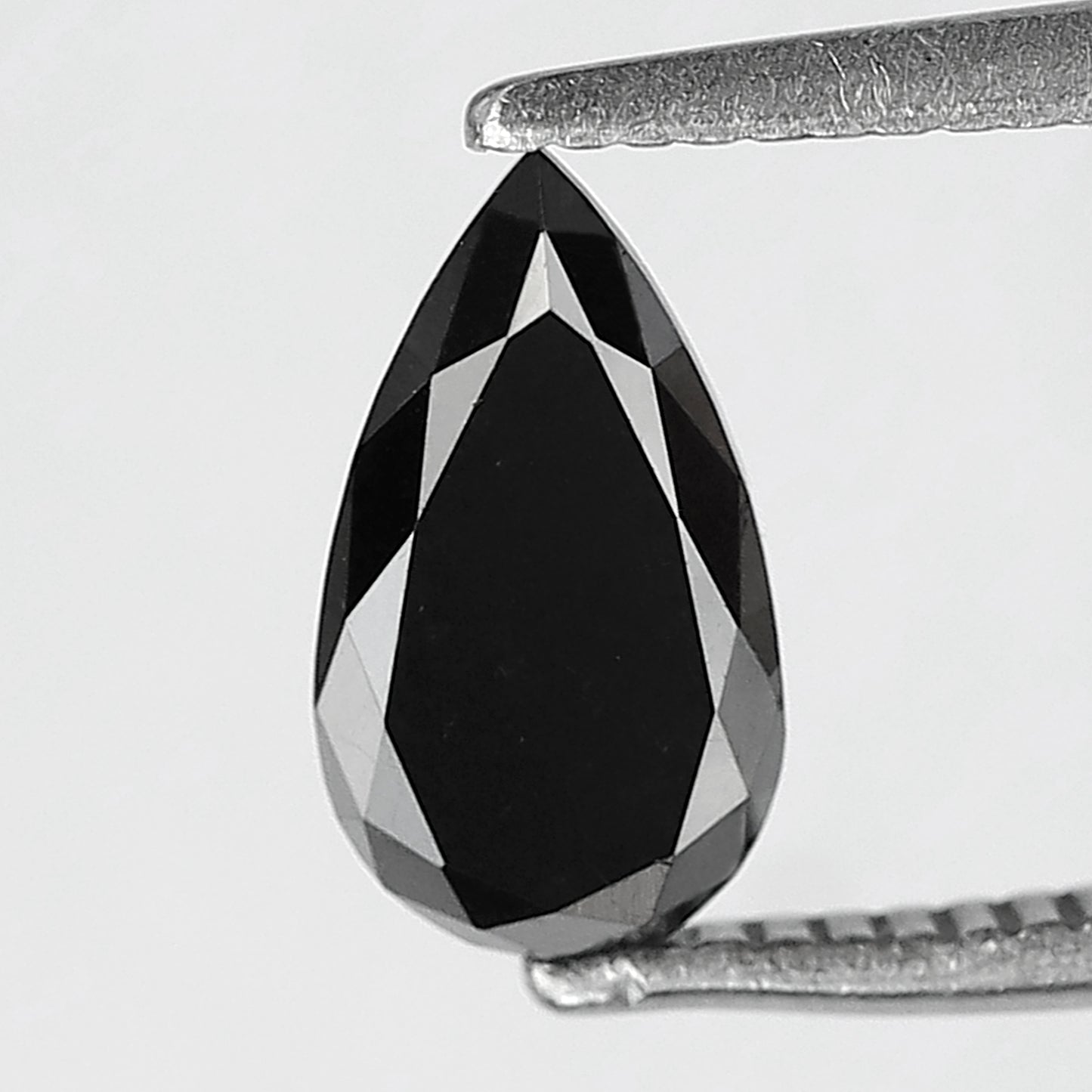 0.89 Ct Pear Shape Black Diamond | Earth Mined Natural Treated Loose Diamond | 8.30 mm Ring Stone