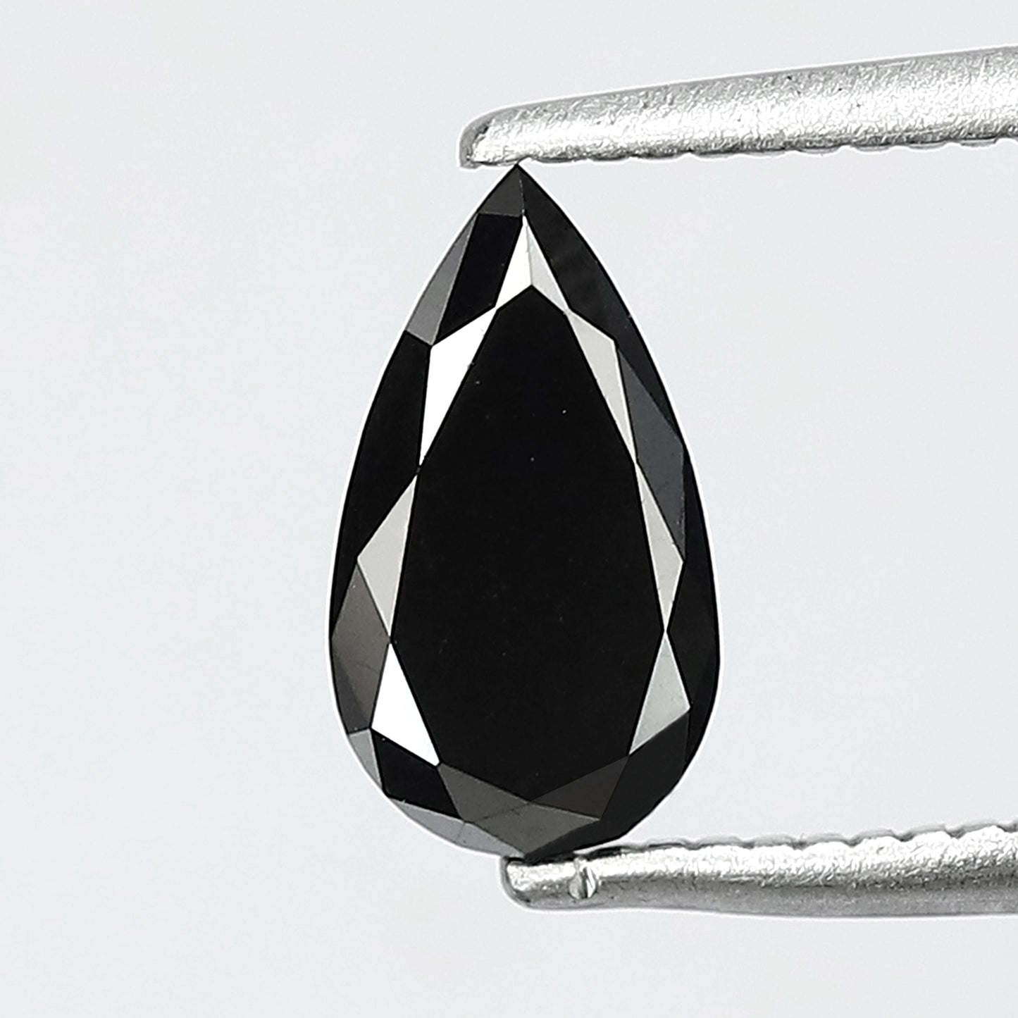 0.89 Ct Pear Shape Black Diamond | Earth Mined Natural Treated Loose Diamond | 8.30 mm Ring Stone