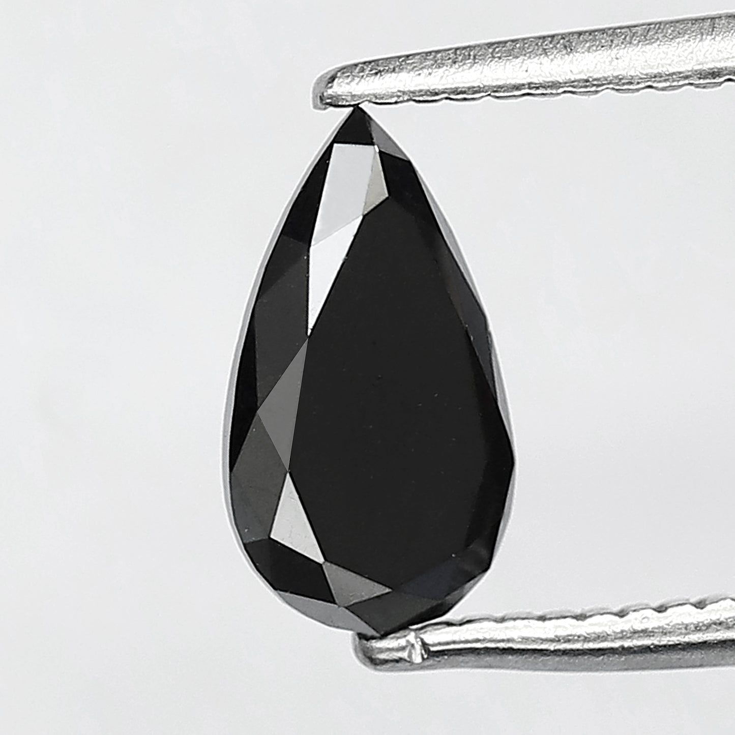 0.89 Ct Pear Shape Black Diamond | Earth Mined Natural Treated Loose Diamond | 8.30 mm Ring Stone
