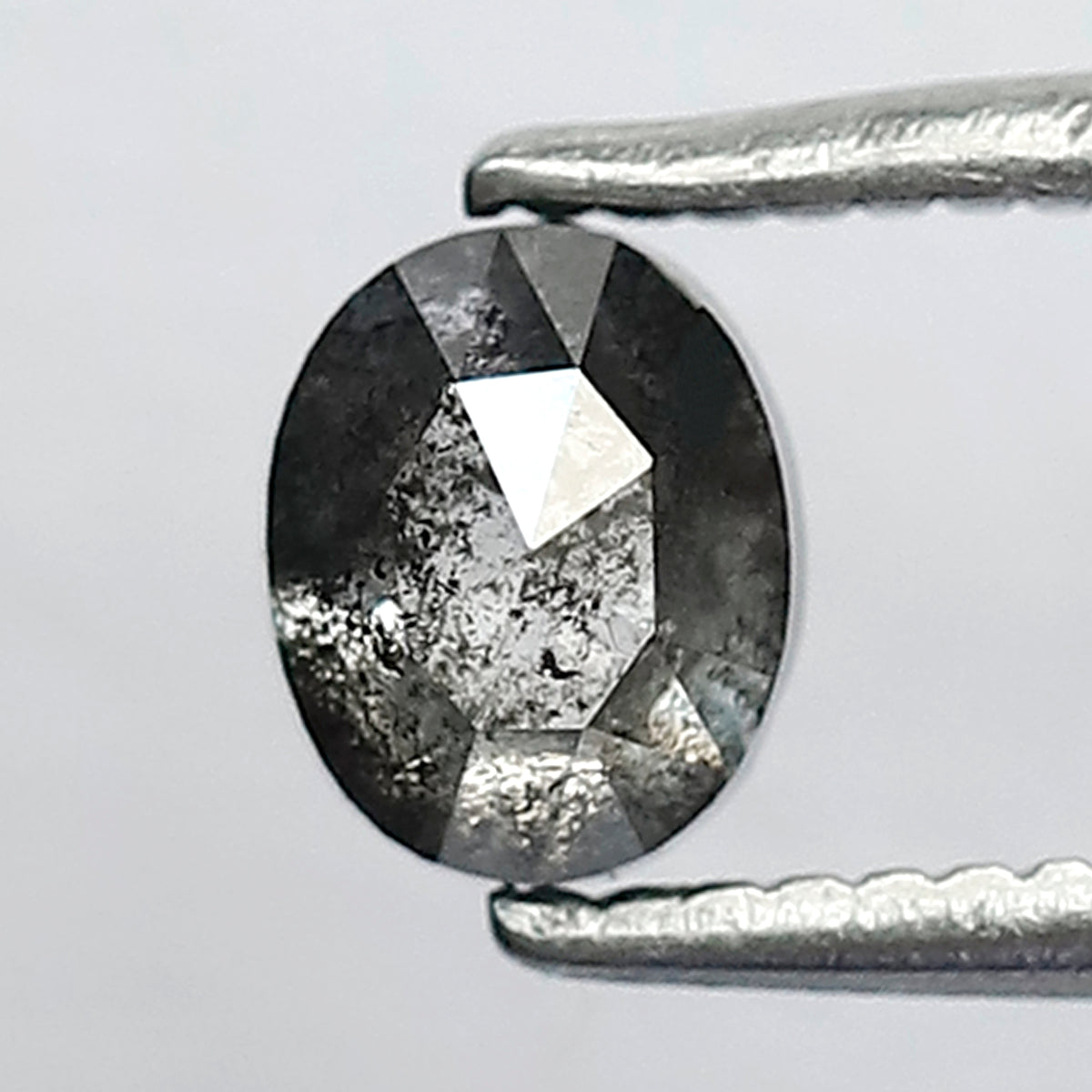0.56 CT Oval Shape Natural Earth Mined Diamond, 5.10 MM Loose Salt and Pepper Gray Black Diamond for Anniversary Ring