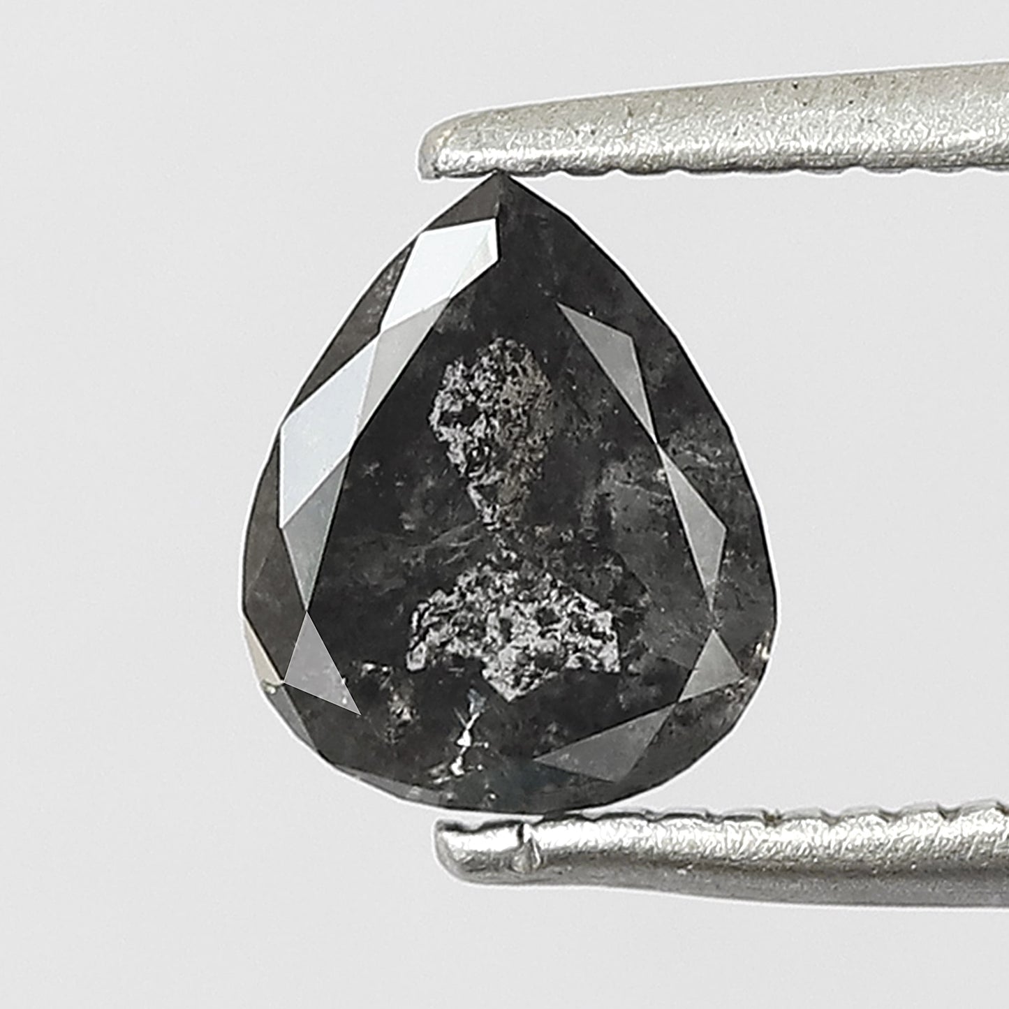 0.82 CT Pear Shape Salt and Pepper Diamond, Natural Gray Black Loose Ethical Diamond For Wedding Jewelry