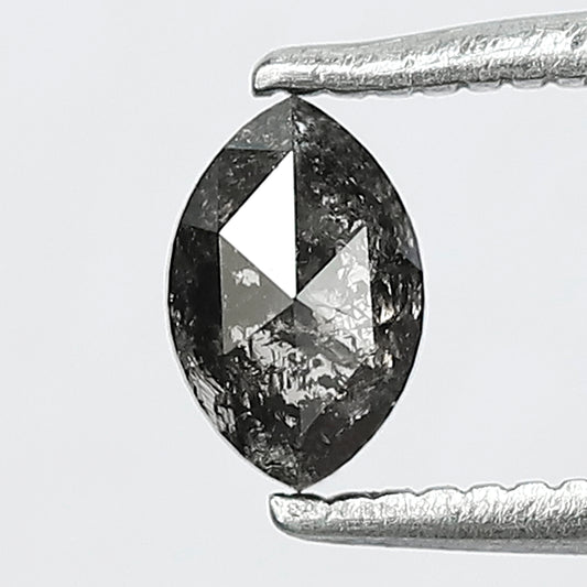 0.34 CT Natural Marquise Salt and Pepper Diamond, Black Gray Earth Mined Loose Diamond for Jewelry Making