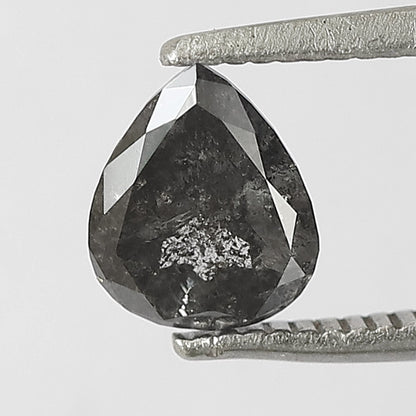 0.82 CT Pear Shape Salt and Pepper Diamond, Natural Gray Black Loose Ethical Diamond For Wedding Jewelry