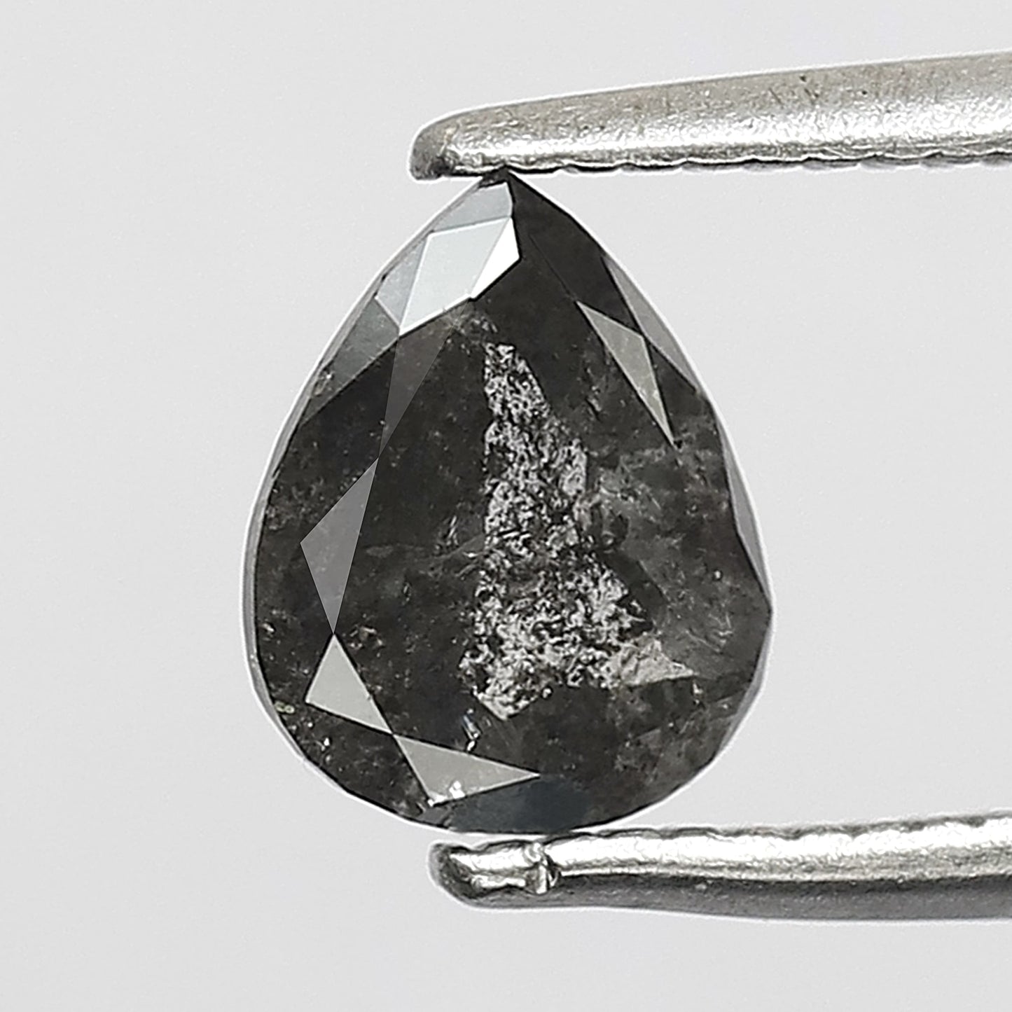 0.82 CT Pear Shape Salt and Pepper Diamond, Natural Gray Black Loose Ethical Diamond For Wedding Jewelry
