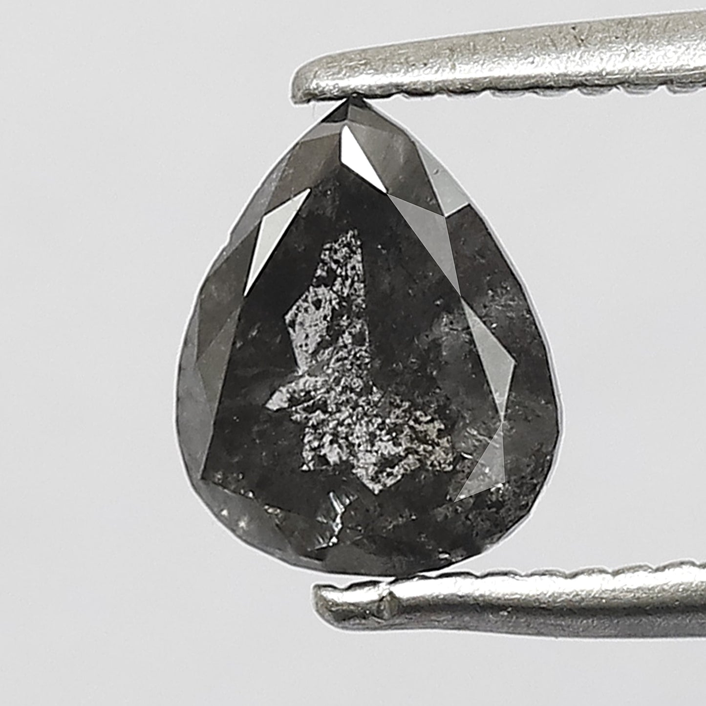 0.82 CT Pear Shape Salt and Pepper Diamond, Natural Gray Black Loose Ethical Diamond For Wedding Jewelry