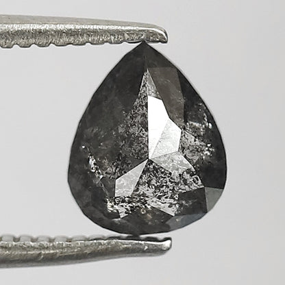 0.82 CT Pear Shape Salt and Pepper Diamond, Natural Gray Black Loose Ethical Diamond For Wedding Jewelry