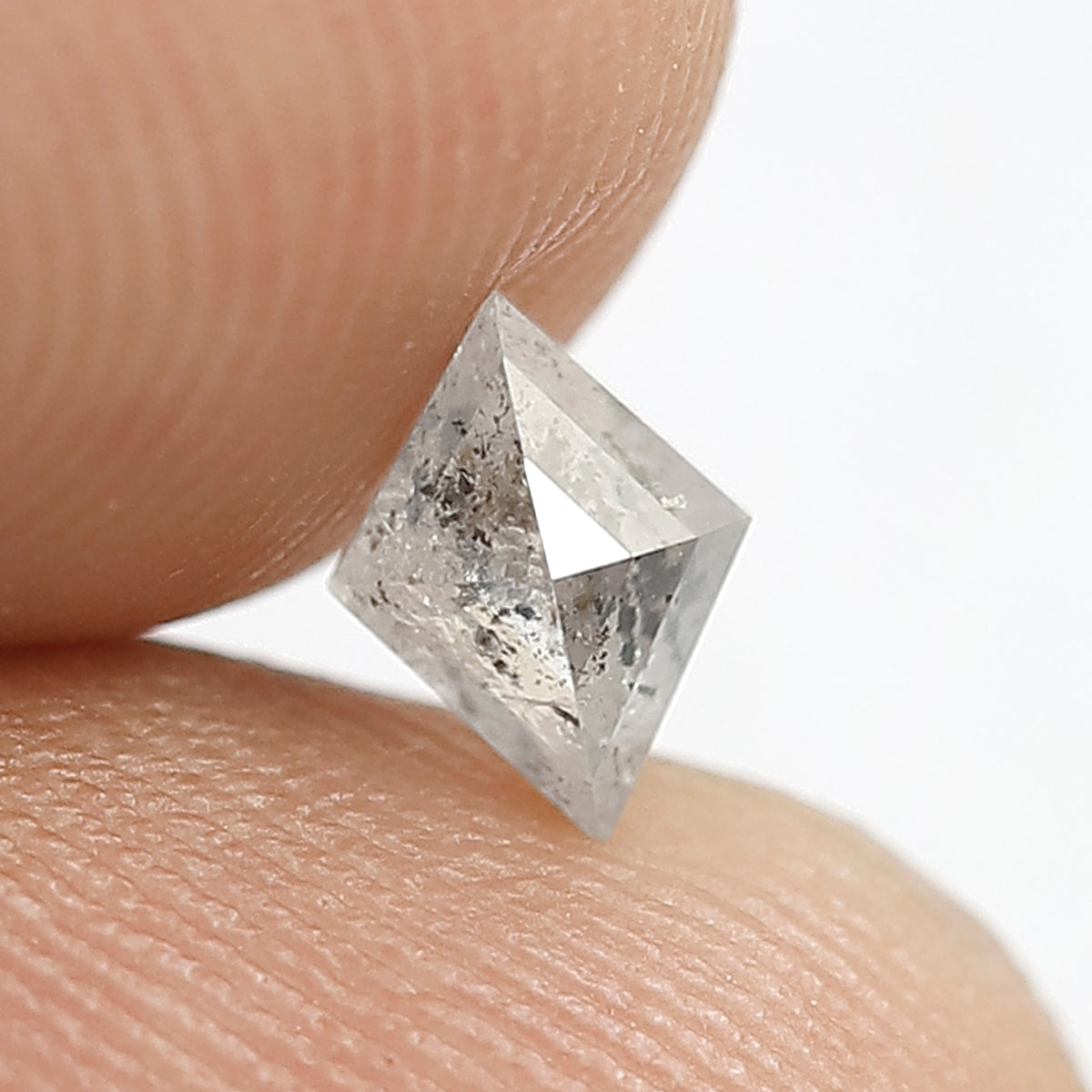 0.42 CT Kite Shape Natural Loose Grey Black Color Diamond 5.9 MM Ethically Sourced Salt And Pepper Diamond Proposal Ring