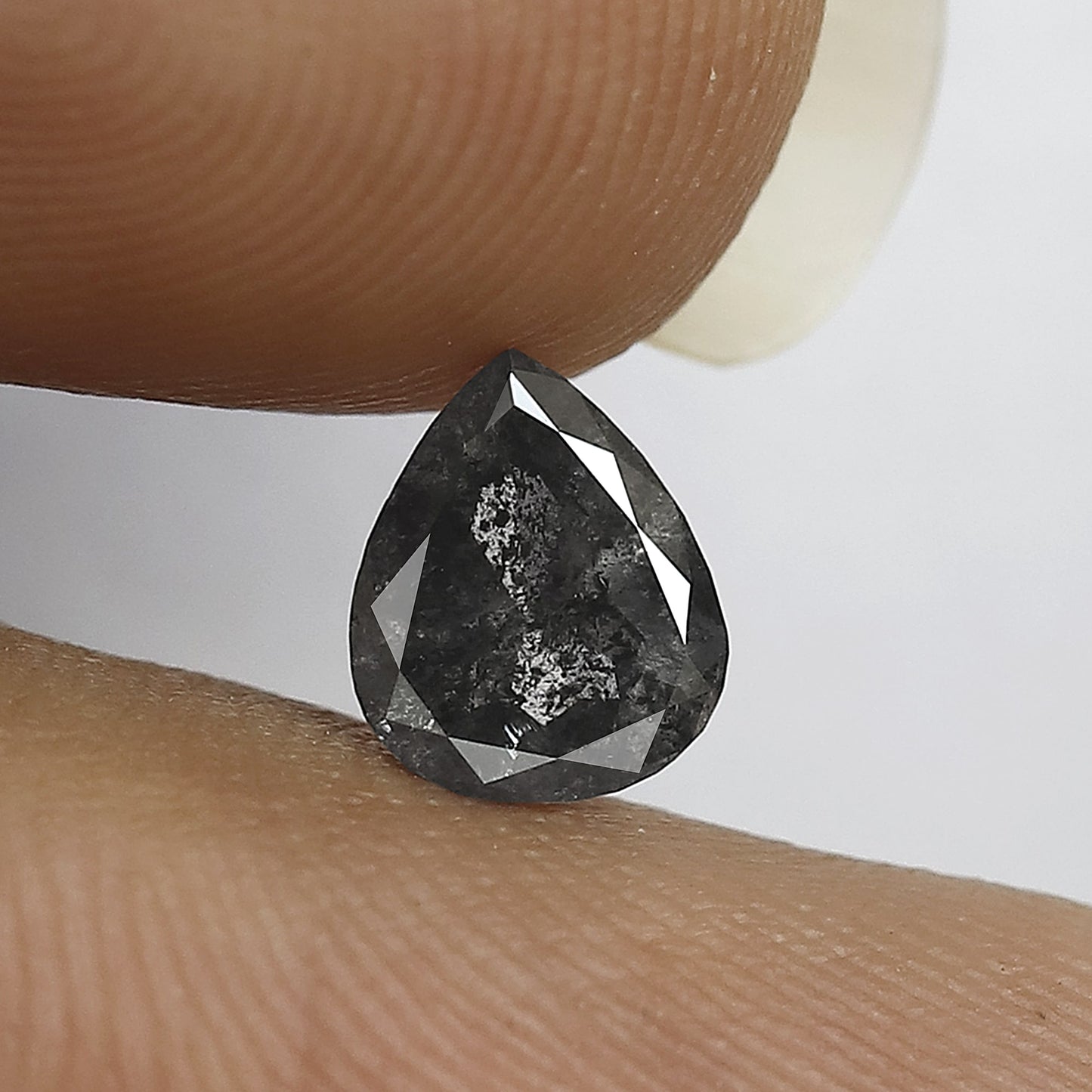 0.82 CT Pear Shape Salt and Pepper Diamond, Natural Gray Black Loose Ethical Diamond For Wedding Jewelry