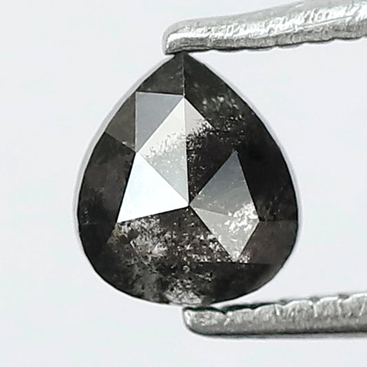 0.50 CT Pear Shape Salt and Pepper Diamond, 5.30 x 4.80 mm Loose Earth Mined Diamond For Women Rings
