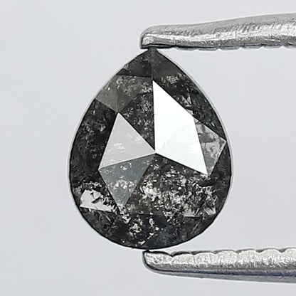 0.41 CT Pear Shape Earth Mined Loose Diamond, 5.9 mm Natural Blackish Gray Salt and Pepper Conflict Free Diamond