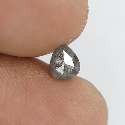 0.40 CT Pear Shape Natural Loose Diamond, 5.50 x 4.50 mm Gray Black Salt and Pepper Earth Mined Diamond For Making Wedding Ring