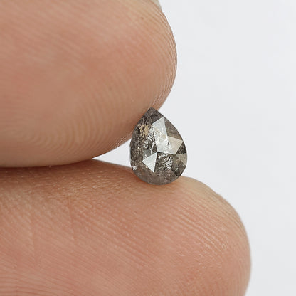 0.41 CT Pear Shape Conflict Free Loose Diamond, Natural Gray Black Ethical Salt and Pepper Diamond