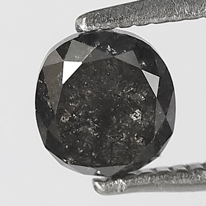 1.02 CT Oval Shape Salt and Pepper Diamond, Natural 5.60 mm Gray Black Ethical Diamond