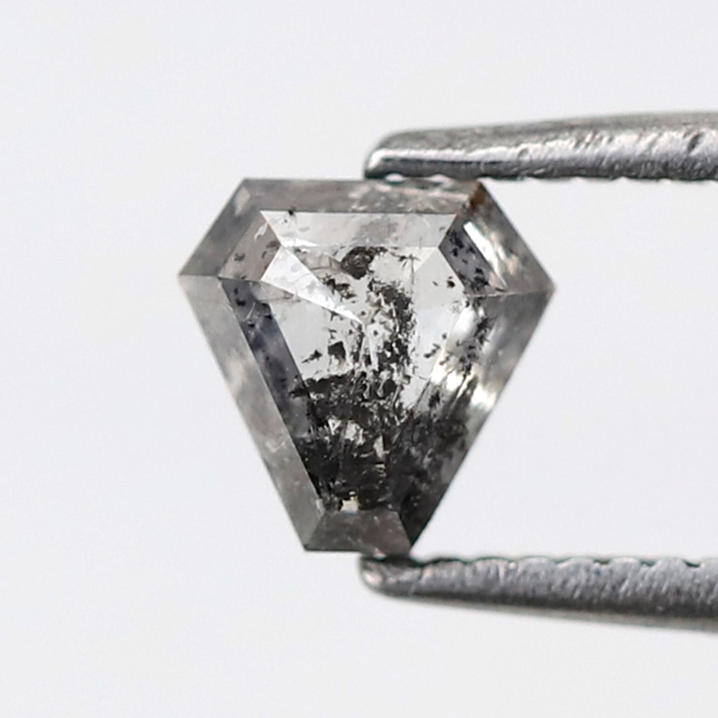 0.60 CT Geometric cut Loose Diamond, Conflict Free Natural Gray Black Salt and Pepper Diamond
