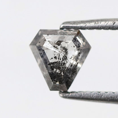 0.60 CT Geometric cut Loose Diamond, Conflict Free Natural Gray Black Salt and Pepper Diamond