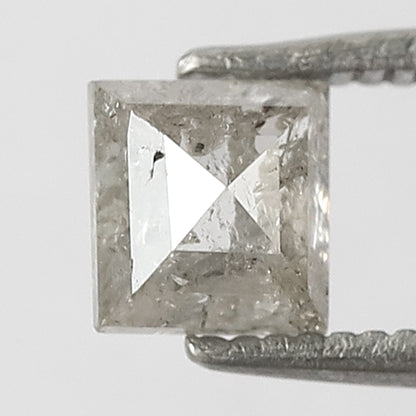 Square Shape 0.89 Carat Salt & Pepper Diamond | Translucent Gray Natural Diamond | Loose Earth Mined Stone