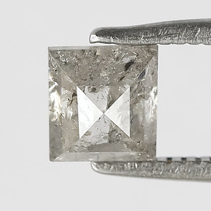 Square Shape 0.89 Carat Salt & Pepper Diamond | Translucent Gray Natural Diamond | Loose Earth Mined Stone