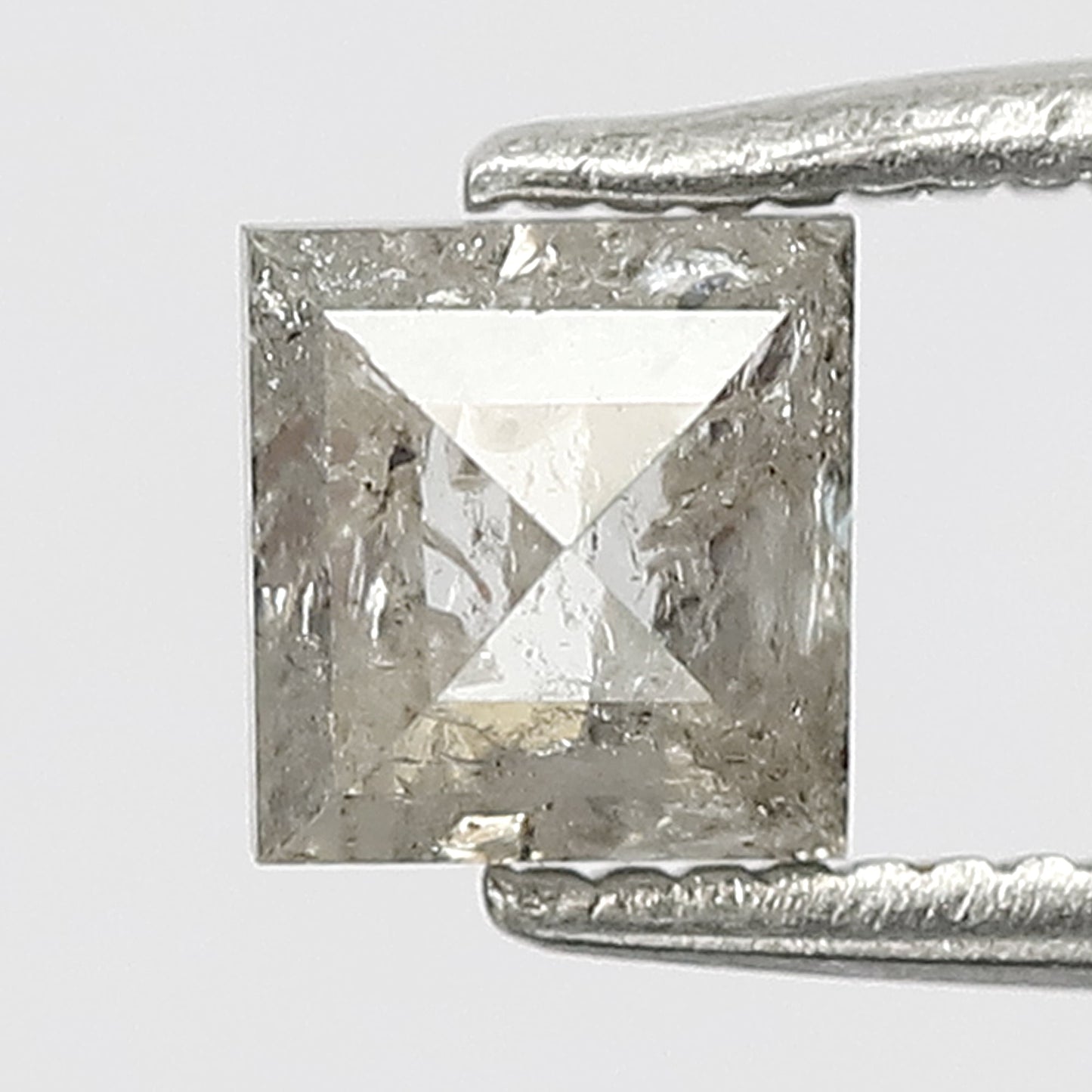 Square Shape 0.89 Carat Salt & Pepper Diamond | Translucent Gray Natural Diamond | Loose Earth Mined Stone
