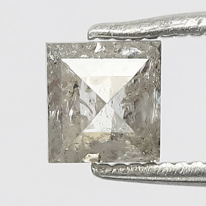 Square Shape 0.89 Carat Salt & Pepper Diamond | Translucent Gray Natural Diamond | Loose Earth Mined Stone
