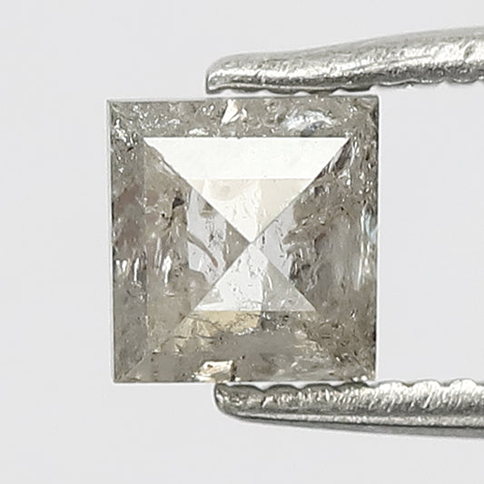 Square Shape 0.89 Carat Salt & Pepper Diamond | Translucent Gray Natural Diamond | Loose Earth Mined Stone