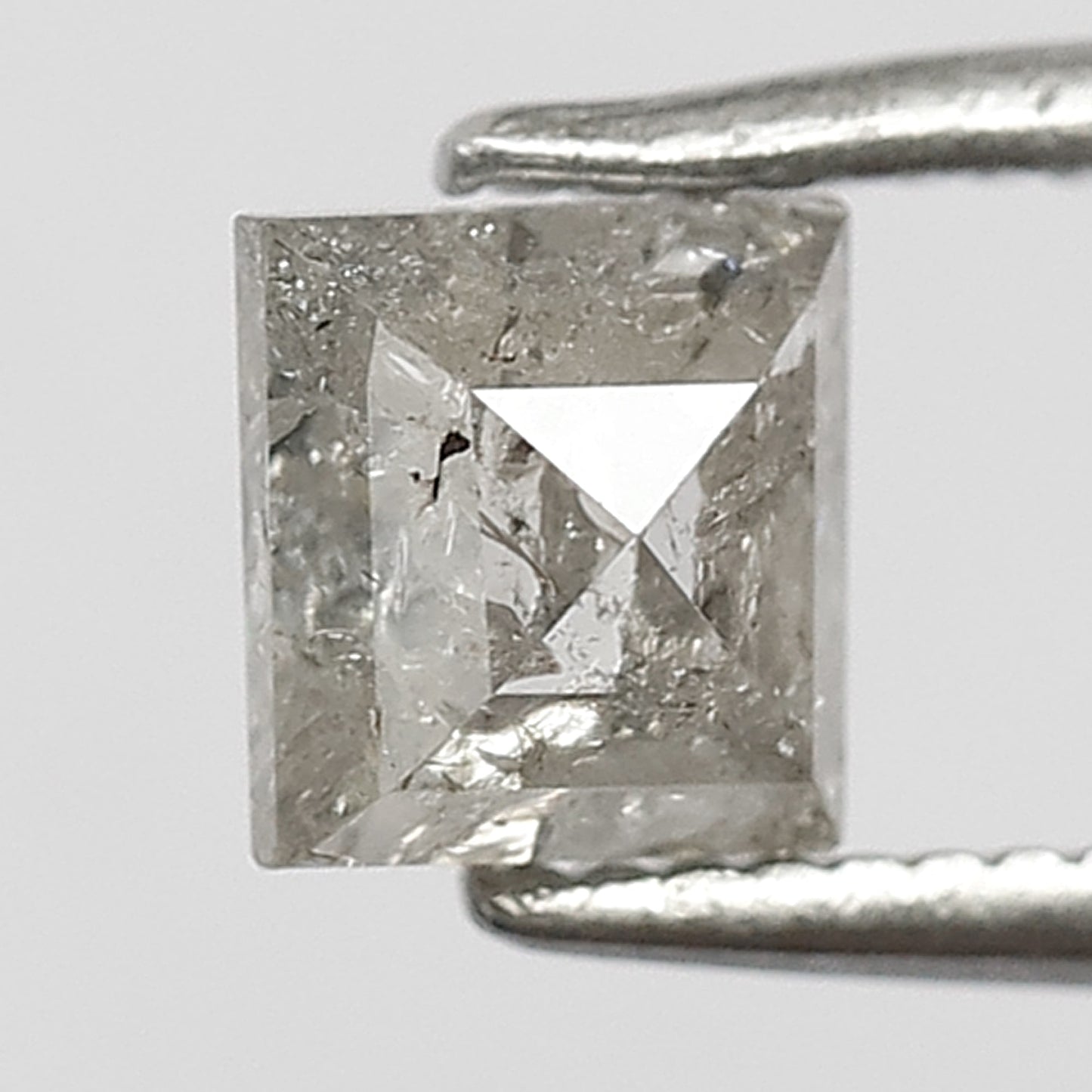 Square Shape 0.89 Carat Salt & Pepper Diamond | Translucent Gray Natural Diamond | Loose Earth Mined Stone