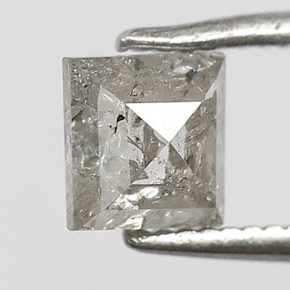 Square Shape 0.89 Carat Salt & Pepper Diamond | Translucent Gray Natural Diamond | Loose Earth Mined Stone