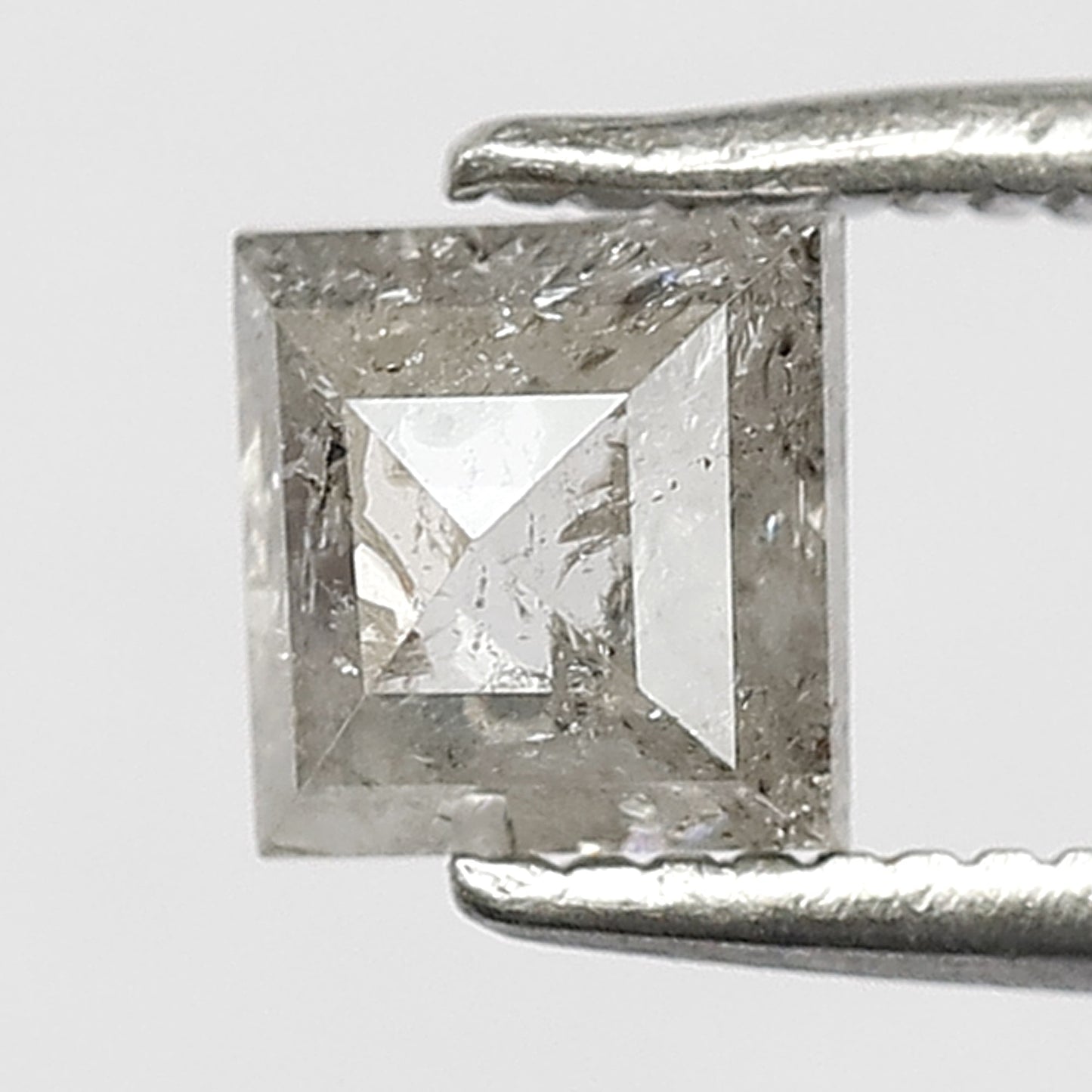 Square Shape 0.89 Carat Salt & Pepper Diamond | Translucent Gray Natural Diamond | Loose Earth Mined Stone