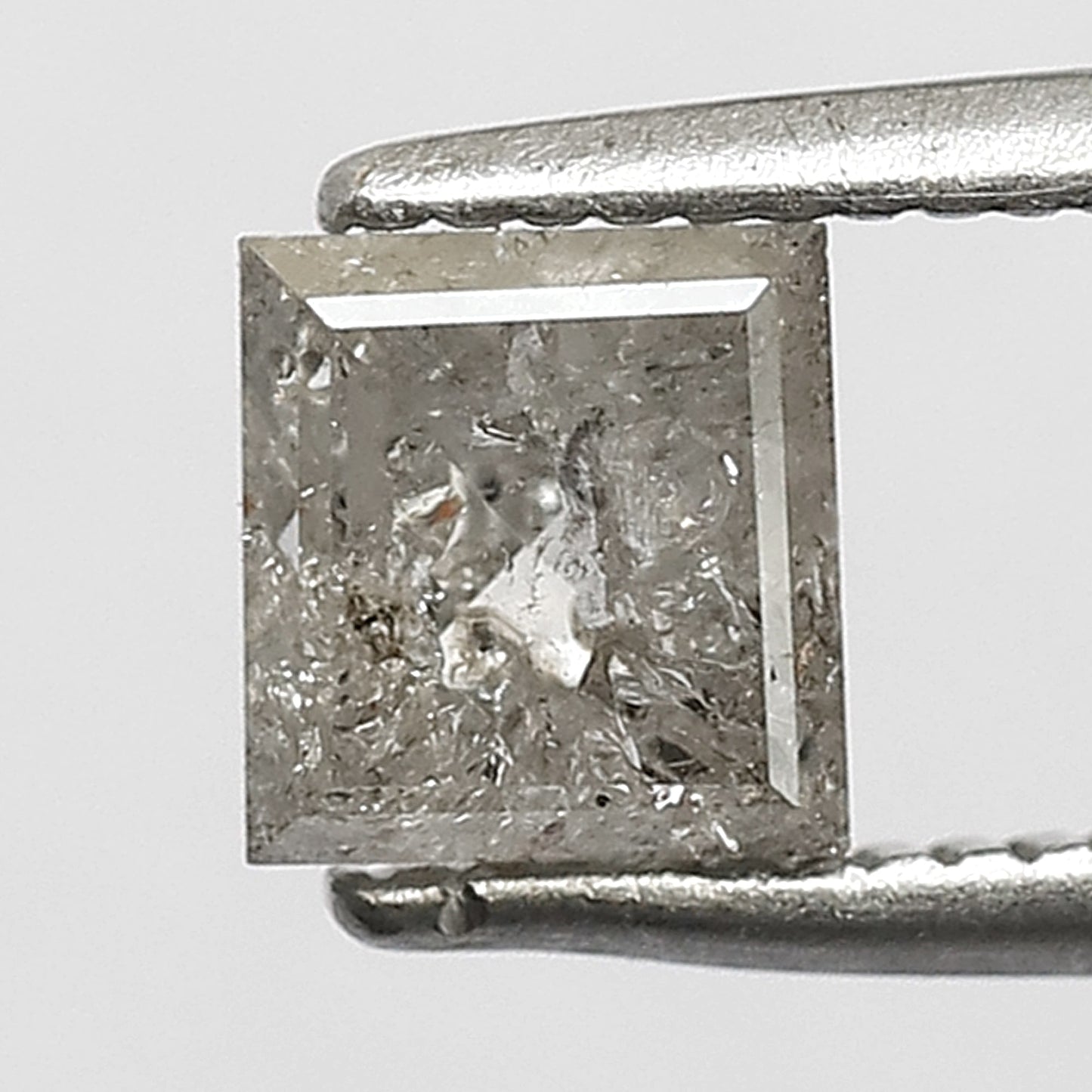 Square Shape 0.89 Carat Salt & Pepper Diamond | Translucent Gray Natural Diamond | Loose Earth Mined Stone