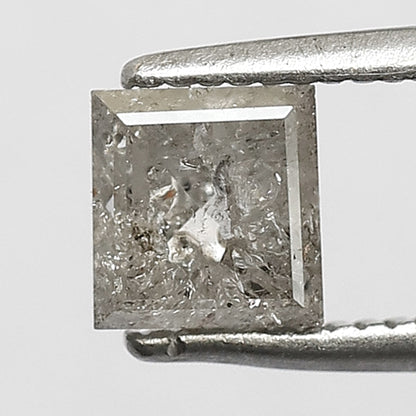 Square Shape 0.89 Carat Salt & Pepper Diamond | Translucent Gray Natural Diamond | Loose Earth Mined Stone