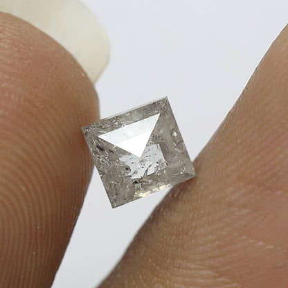 Square Shape 0.89 Carat Salt & Pepper Diamond | Translucent Gray Natural Diamond | Loose Earth Mined Stone