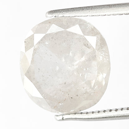 3.99 CT Milky White Translucent Color 10.5 MM Long Oval Shape Loose Natural Salt and Pepper Rustic Diamond Wedding Ring